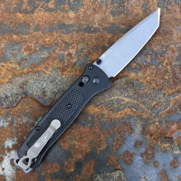 Benchmade Bailout AXIS Lock Black Grivory Scales 3.38" Gray CPM 3V Blade Deep Carry Titanium Clip